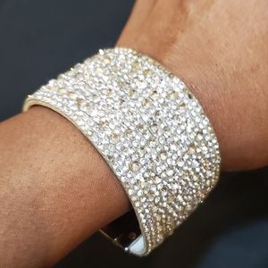 Vintage Sparkler Crystal & Rhinestones Bracelet Cuff